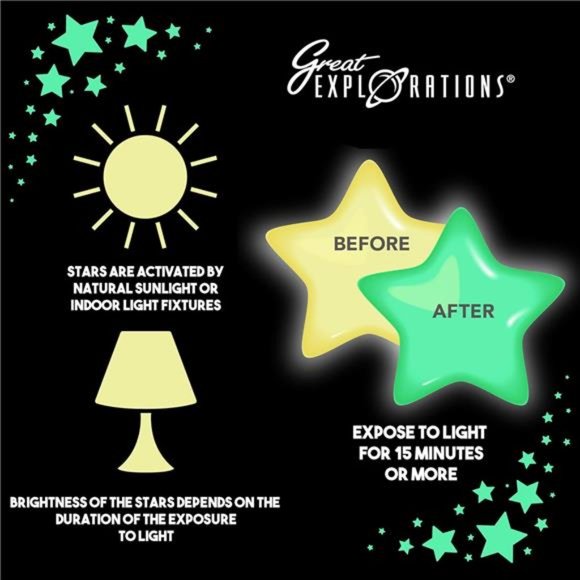 Wonder Stars Super Kit, Glow In The Dark Ceiling Stars. 150 Pieces In 4 Sizes - Picture 4 of 7